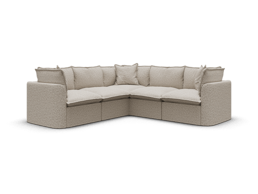 Koala Tamarama 5-section L-shape sectional in Aussie Latte, regular, studio shot on white