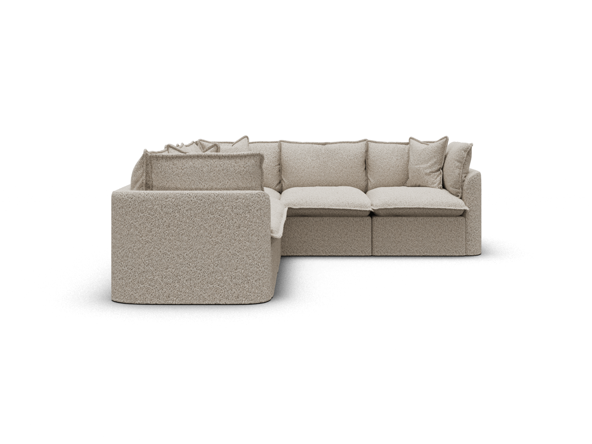 Koala Tamarama 5-section L-shape sectional in Aussie Latte, regular, studio shot on white