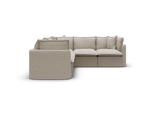Koala Tamarama 5-section L-shape sectional in Aussie Latte, regular, studio shot on white
