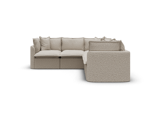 Koala Tamarama 5-section L-shape sectional in Aussie Latte, regular, studio shot on white
