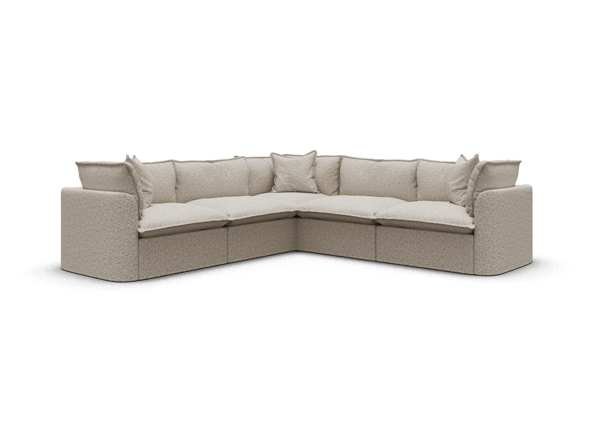 Koala Tamarama 5-section L-shape sectional in Aussie Latte, extra-wide, studio shot on white