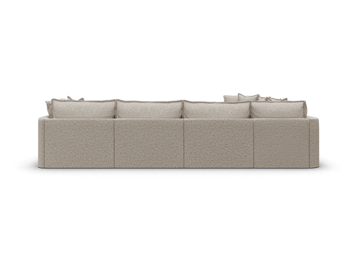 Koala Tamarama 6-section L-shape sectional in Aussie Latte, extra-wide, studio shot on white