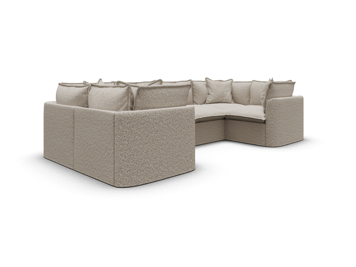 Koala Tamarama 6-section U-shape sectional in Aussie Latte, regular, studio shot on white