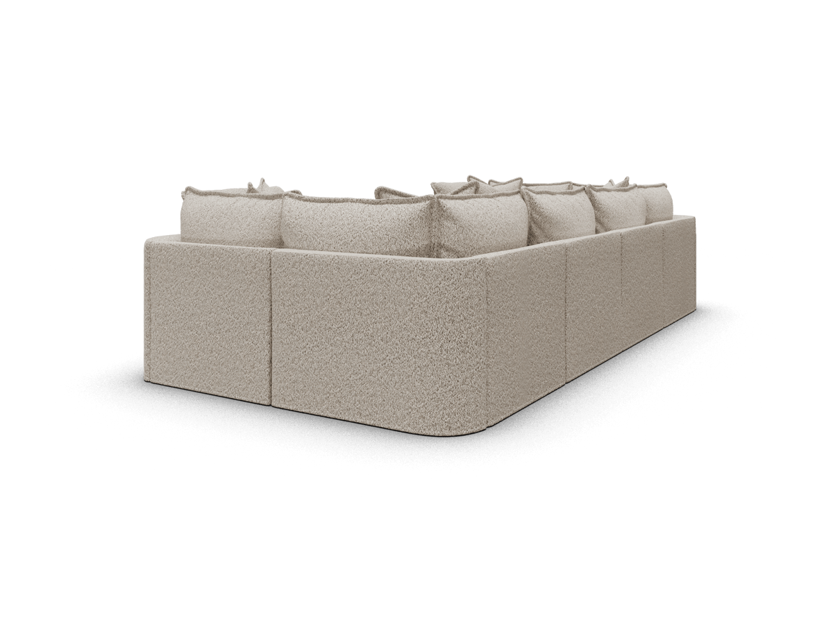 Koala Tamarama 6-section U-shape sectional in Aussie Latte, regular, studio shot on white