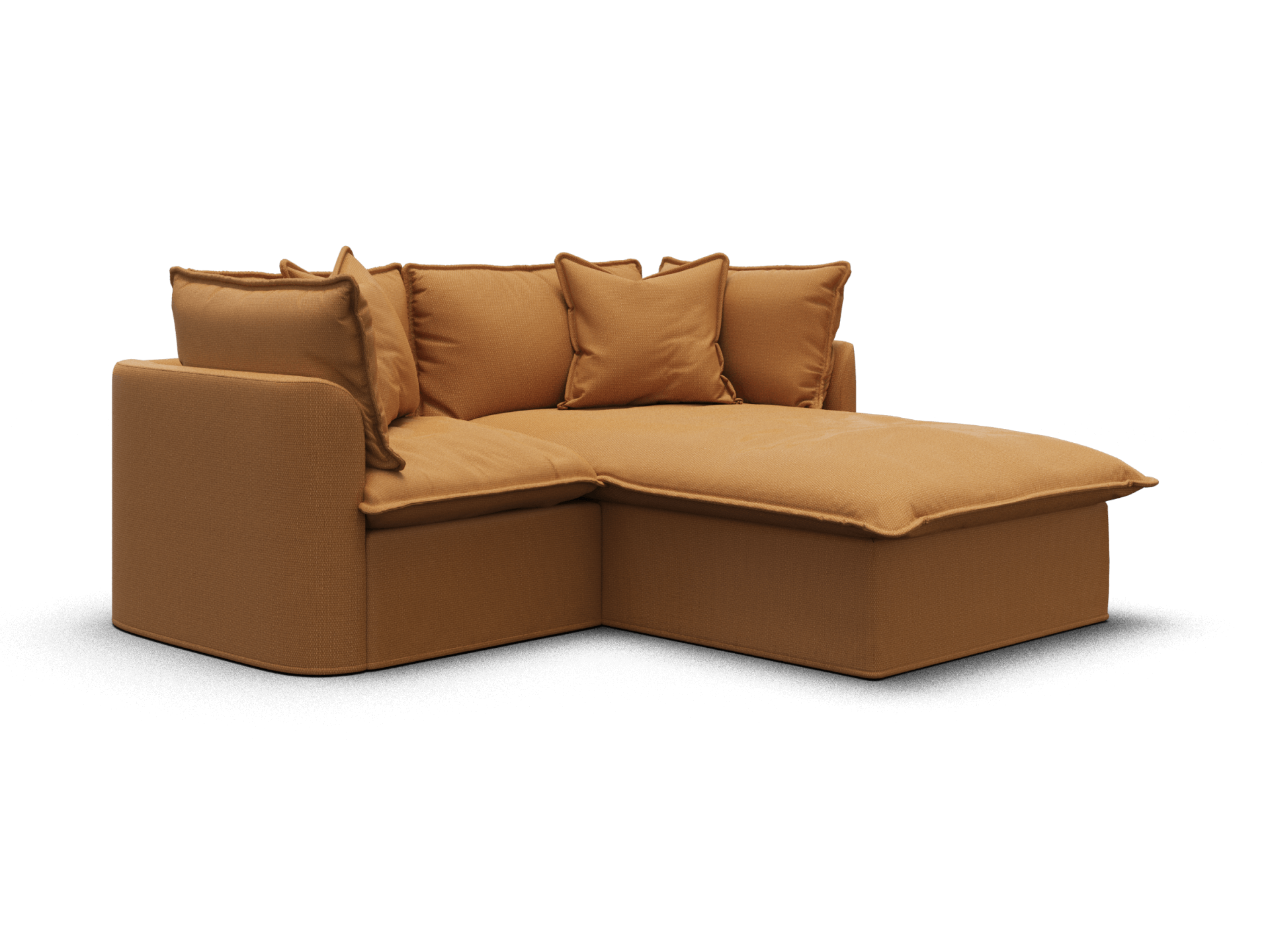 Koala Tamarama 2-section modular sofa with chaise in Bronzed Aussie, regular, studio shot on white