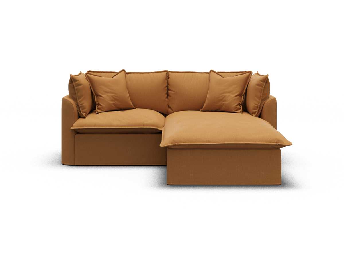 Koala Tamarama 2-section modular sofa with chaise in Bronzed Aussie, extra-wide, studio shot on white