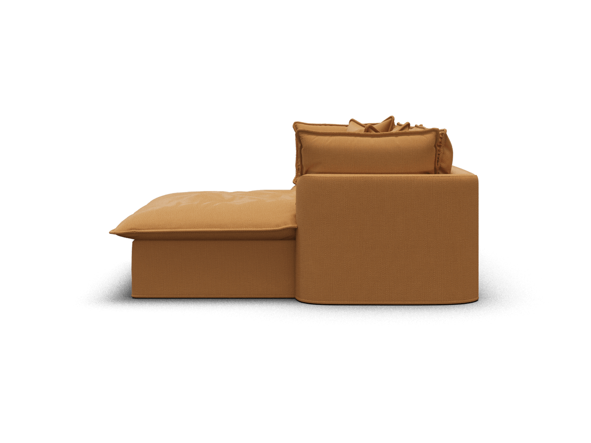 Koala Tamarama 2-section modular sofa with chaise in Bronzed Aussie, extra-wide, studio shot on white