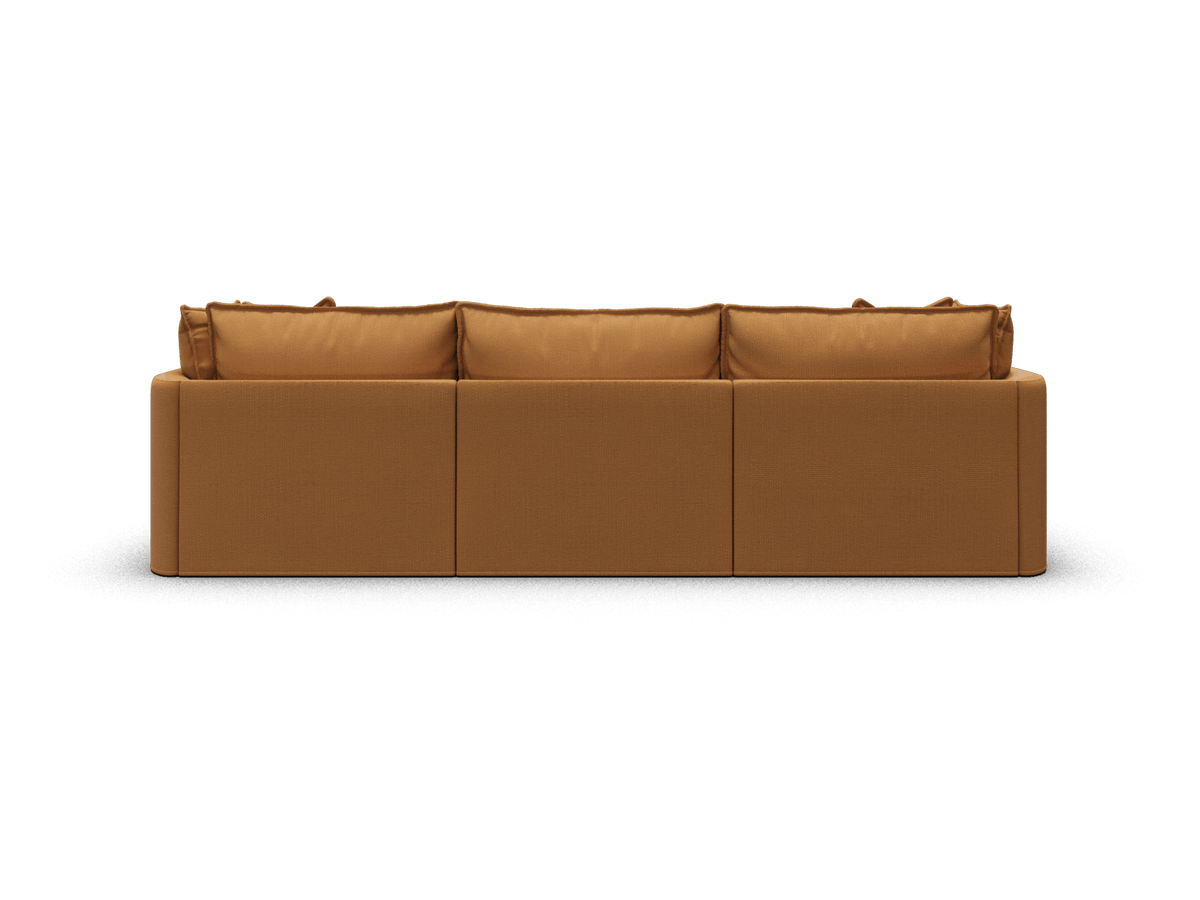 Koala Tamarama 3-section modular sofa with chaise in Bronzed Aussie, extra-wide, studio shot on white