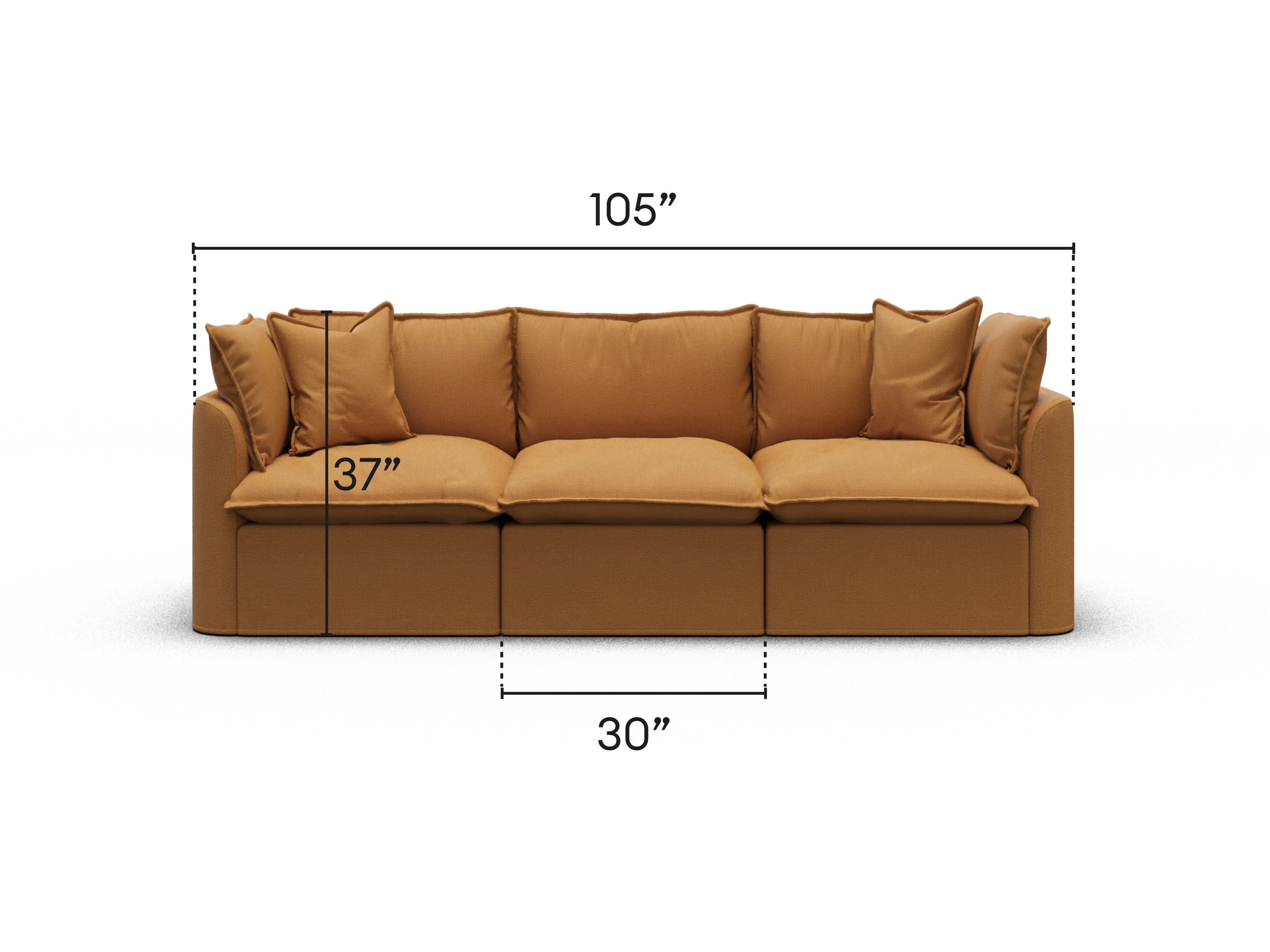 Tamarama Modular Sofa - Regular / 3 Sections / Bronzed Aussie