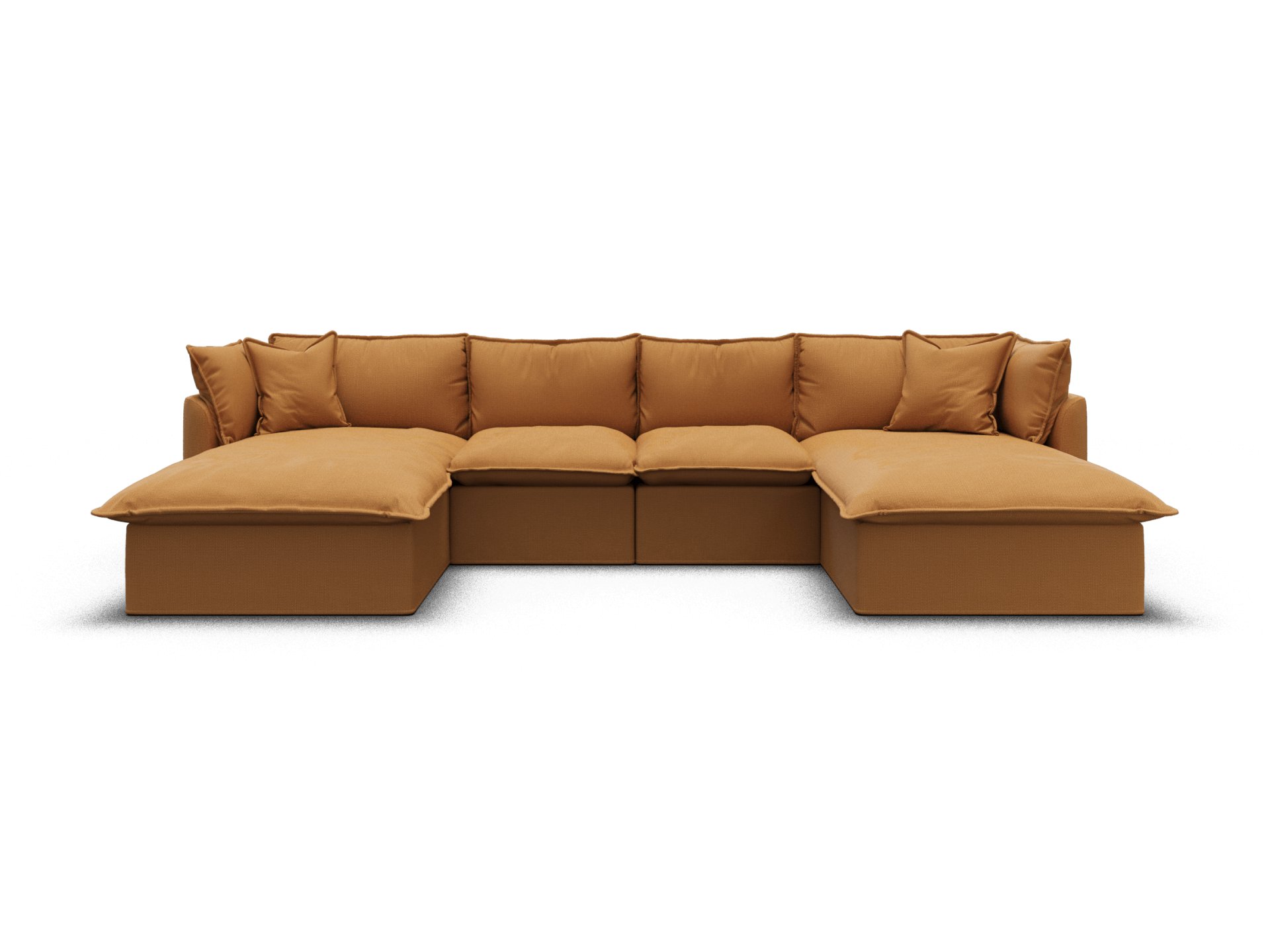Koala Tamarama 4-section modular sofa with double chaise in Bronzed Aussie, regular, studio shot on white