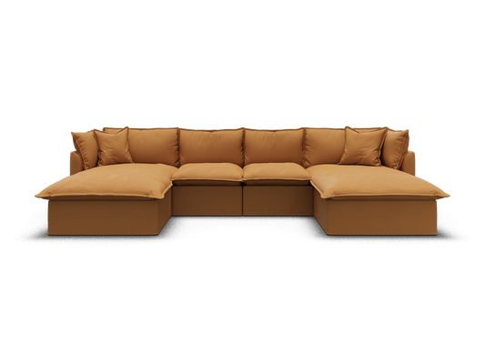 Koala Tamarama 4-section modular sofa with double chaise in Bronzed Aussie, regular, studio shot on white