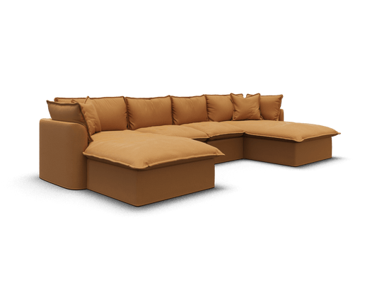 Koala Tamarama 4-section modular sofa with double chaise in Bronzed Aussie, regular, studio shot on white