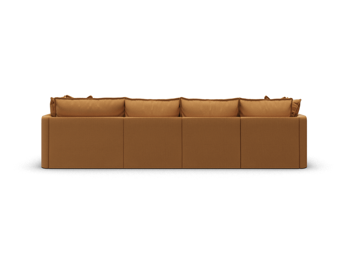 Koala Tamarama 4-section modular sofa with chaise in Bronzed Aussie, regular, studio shot on white