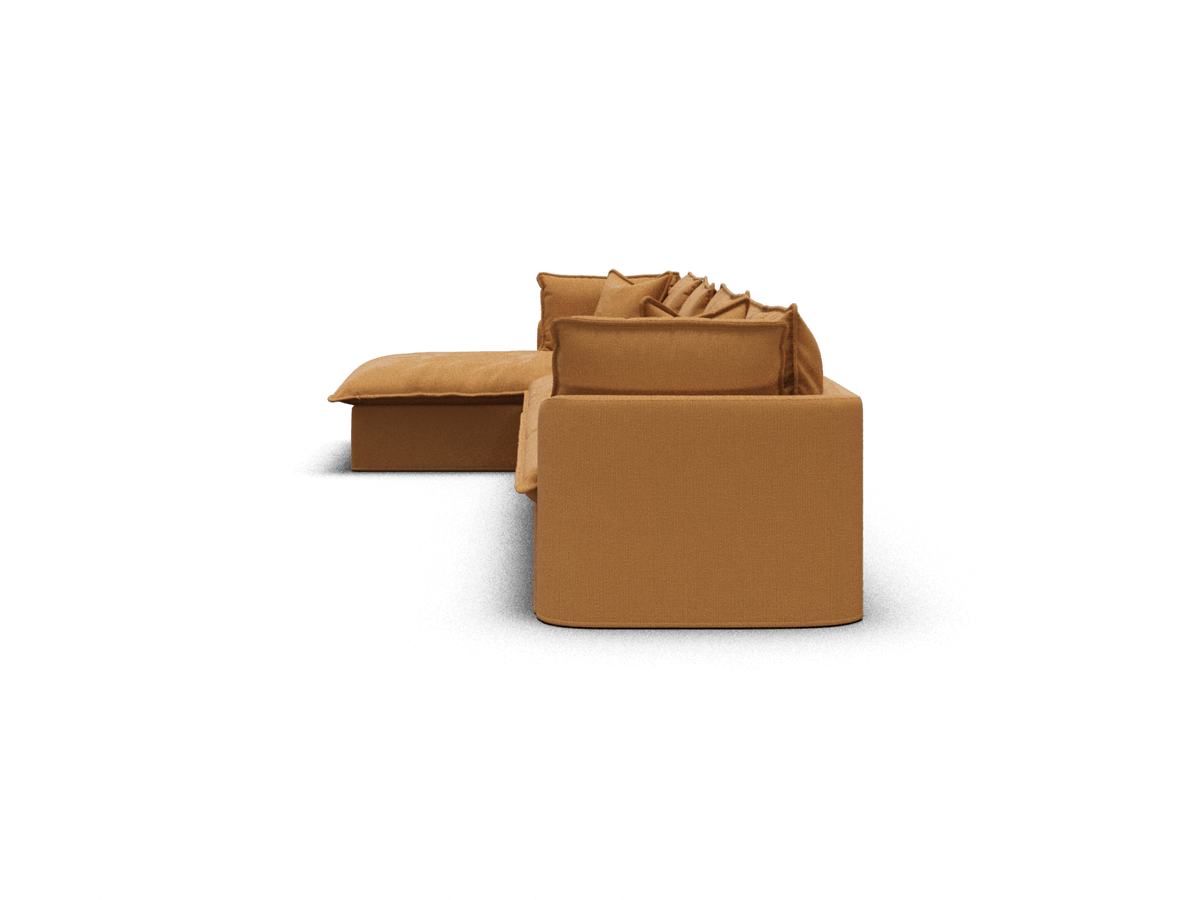 Koala Tamarama 4-section modular sofa with chaise in Bronzed Aussie, extra-wide, studio shot on white