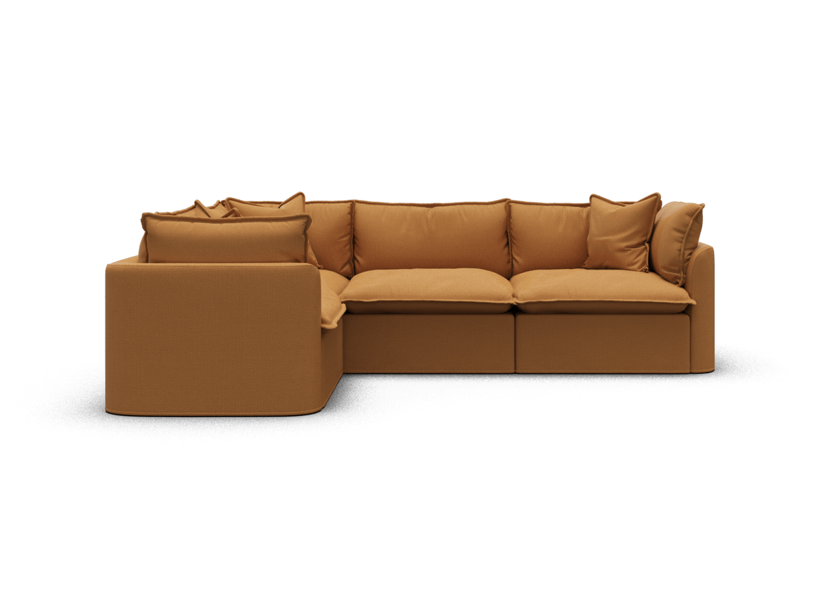 Koala Tamarama 4-section L-shape sectional in Bronzed Aussie, extra-wide, studio shot on white