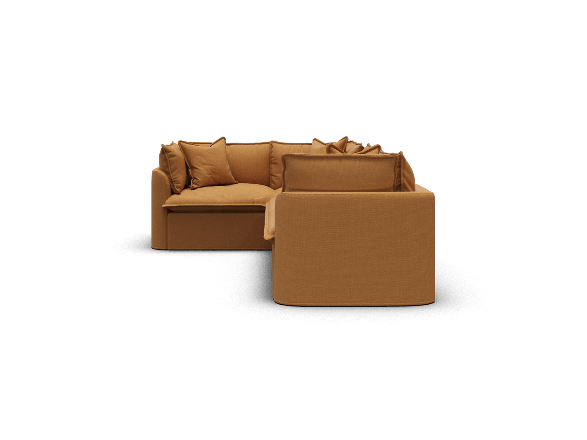 Koala Tamarama 4-section L-shape sectional in Bronzed Aussie, extra-wide, studio shot on white