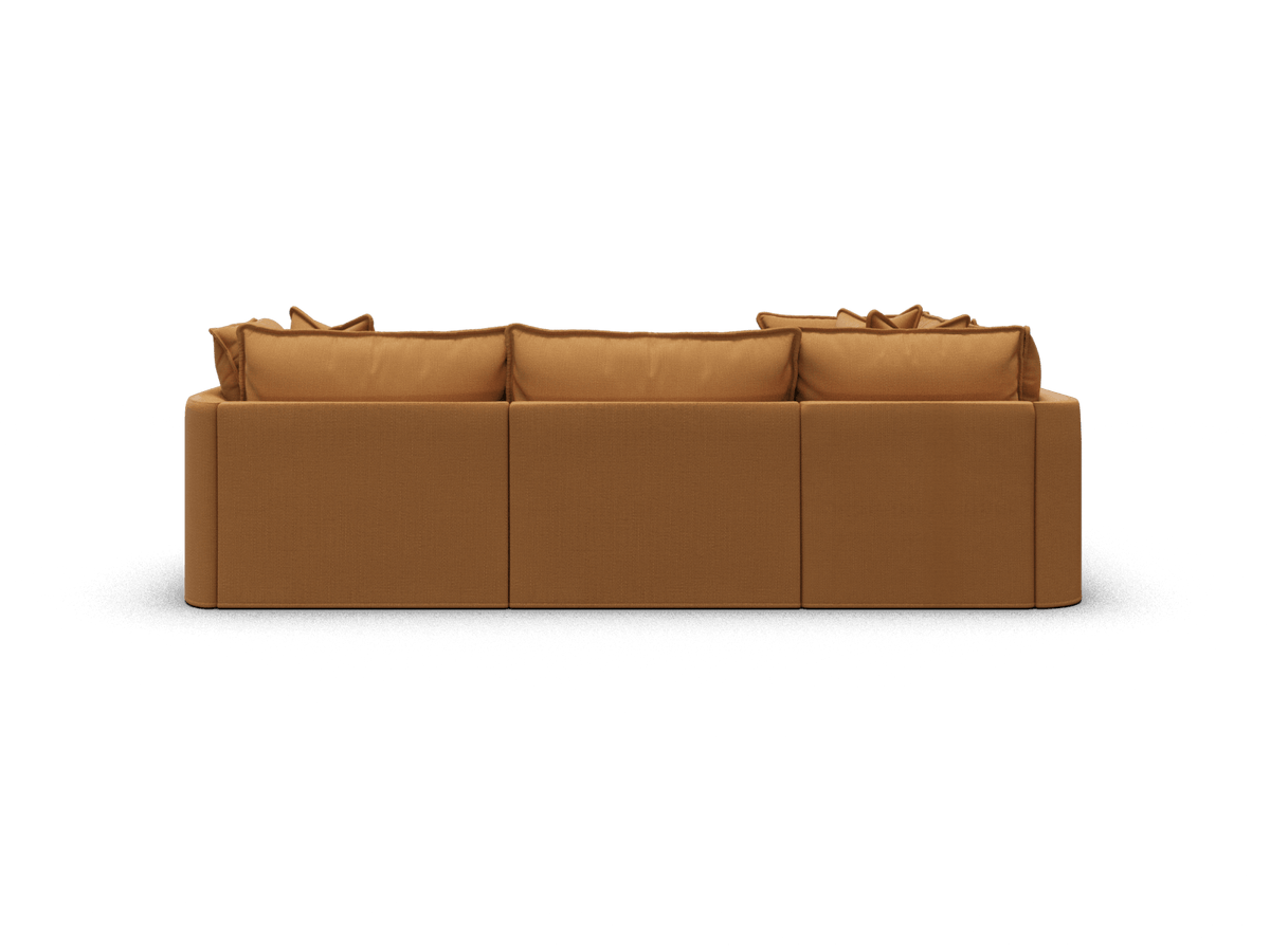 Koala Tamarama 4-section L-shape sectional in Bronzed Aussie, extra-wide, studio shot on white