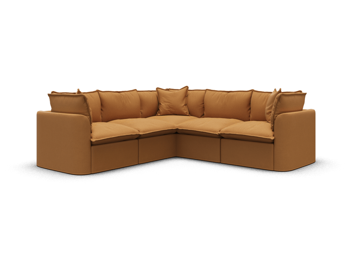 Koala Tamarama 5-section L-shape sectional in Bronzed Aussie, regular, studio shot on white