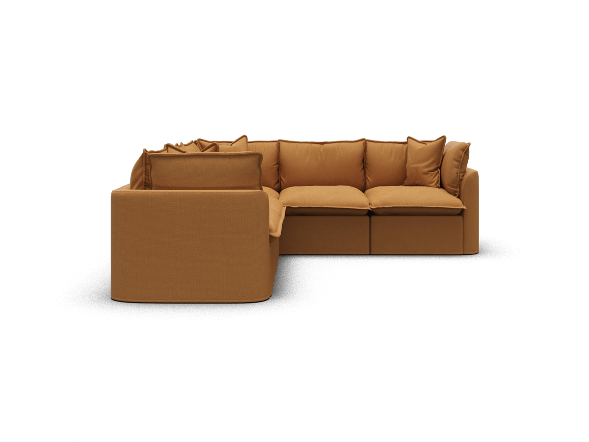 Koala Tamarama 5-section L-shape sectional in Bronzed Aussie, regular, studio shot on white