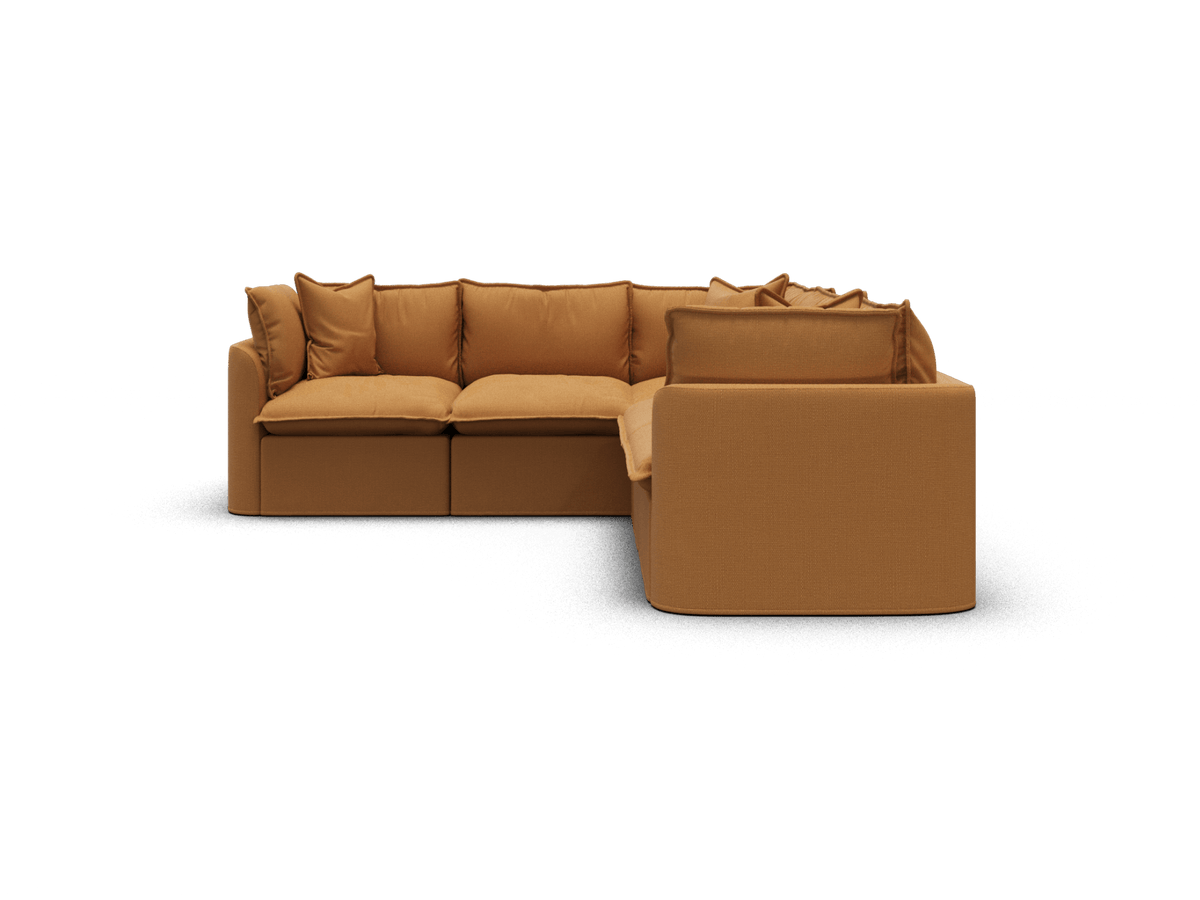 Koala Tamarama 5-section L-shape sectional in Bronzed Aussie, regular, studio shot on white