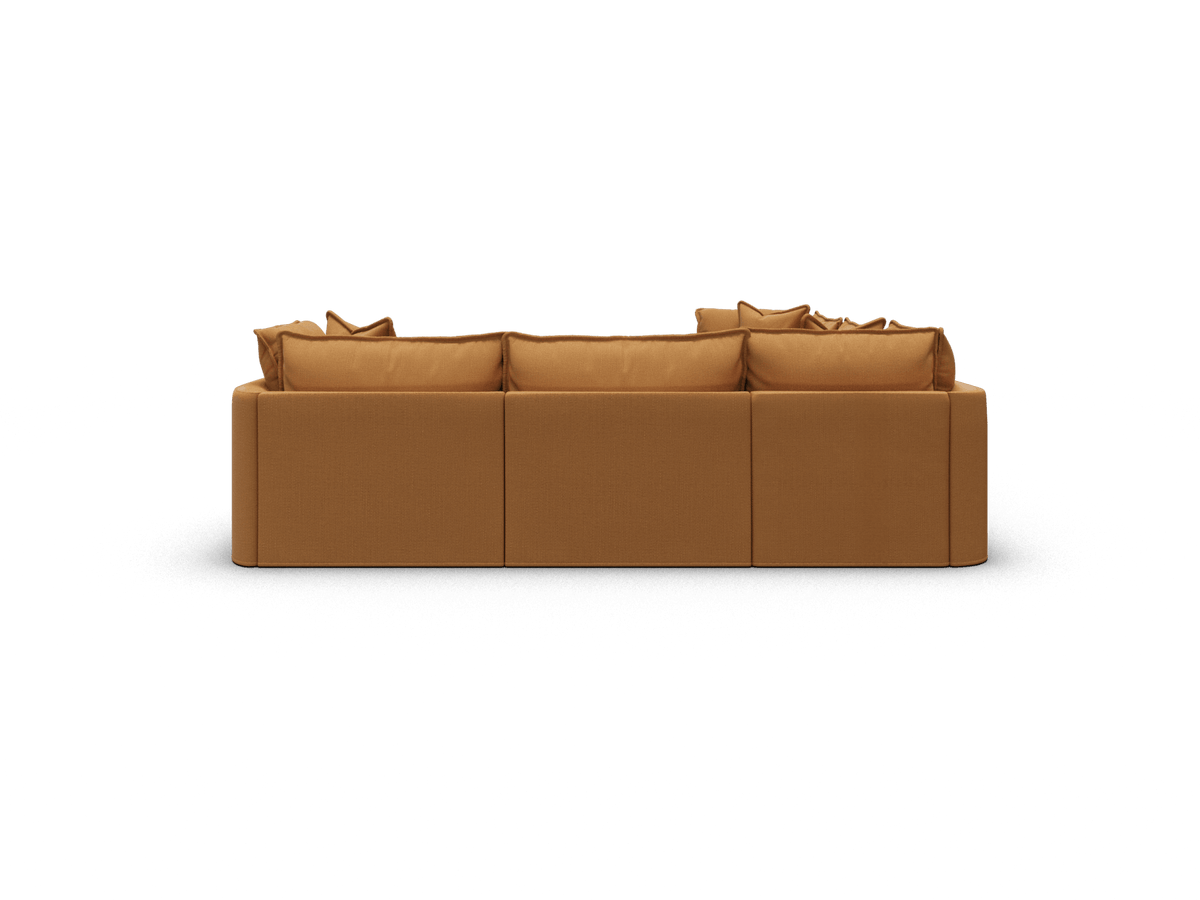 Koala Tamarama 5-section L-shape sectional in Bronzed Aussie, extra-wide, studio shot on white