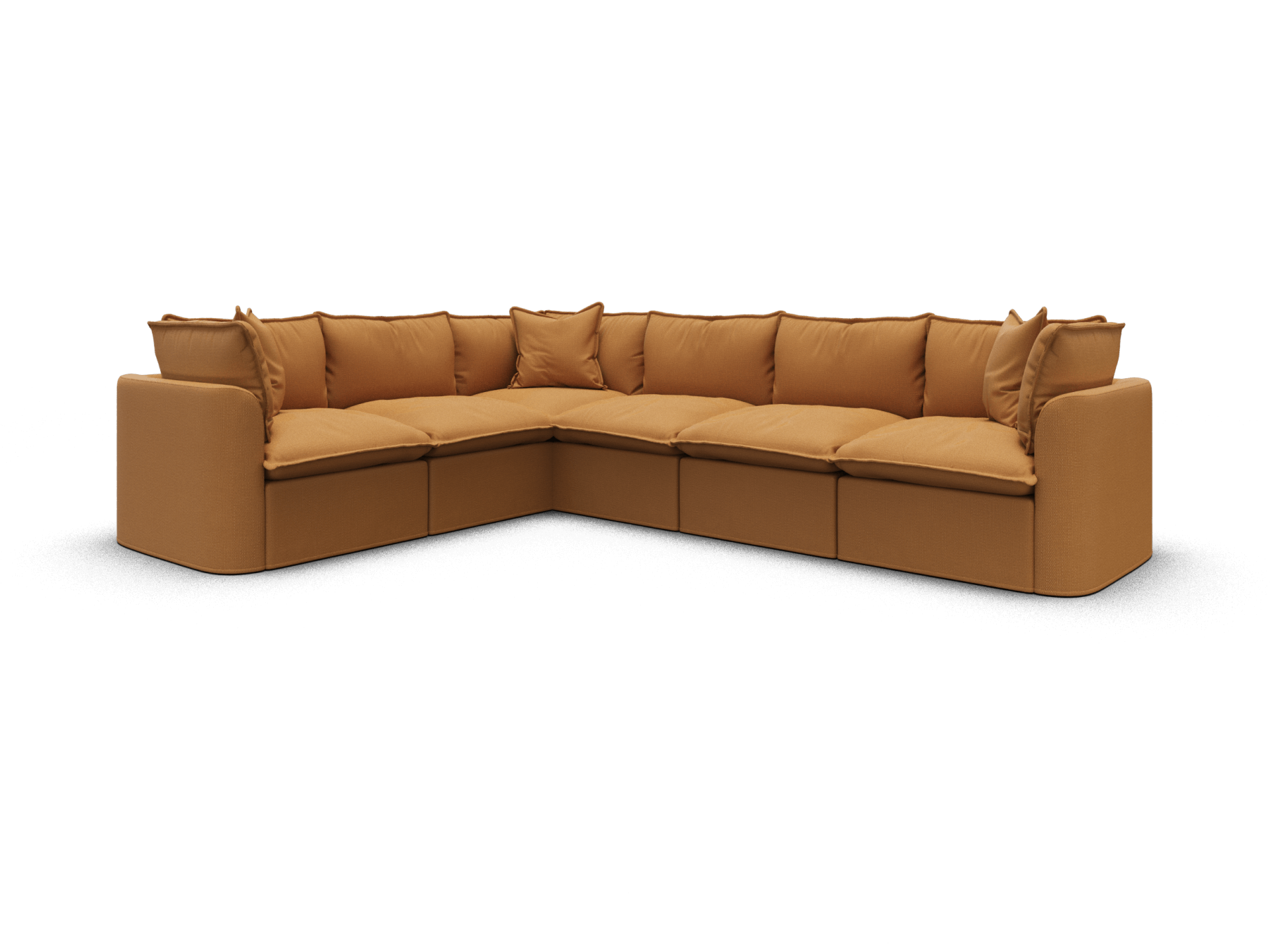 Koala Tamarama 6-section L-shape sectional in Bronzed Aussie, regular, studio shot on white