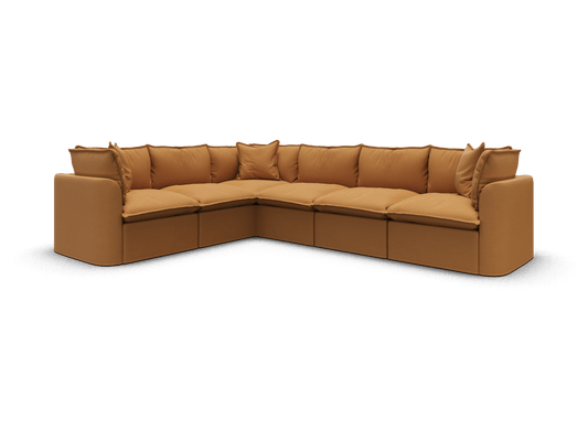 Koala Tamarama 6-section L-shape sectional in Bronzed Aussie, regular, studio shot on white