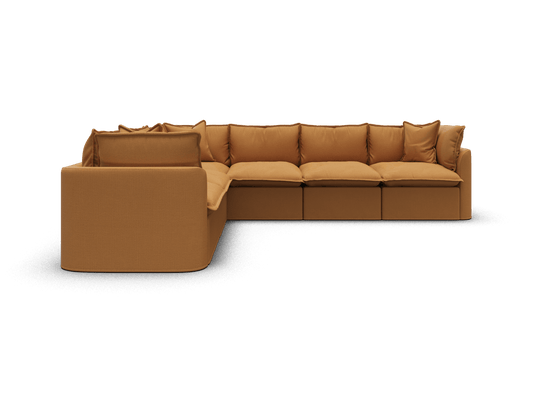 Koala Tamarama 6-section L-shape sectional in Bronzed Aussie, regular, studio shot on white