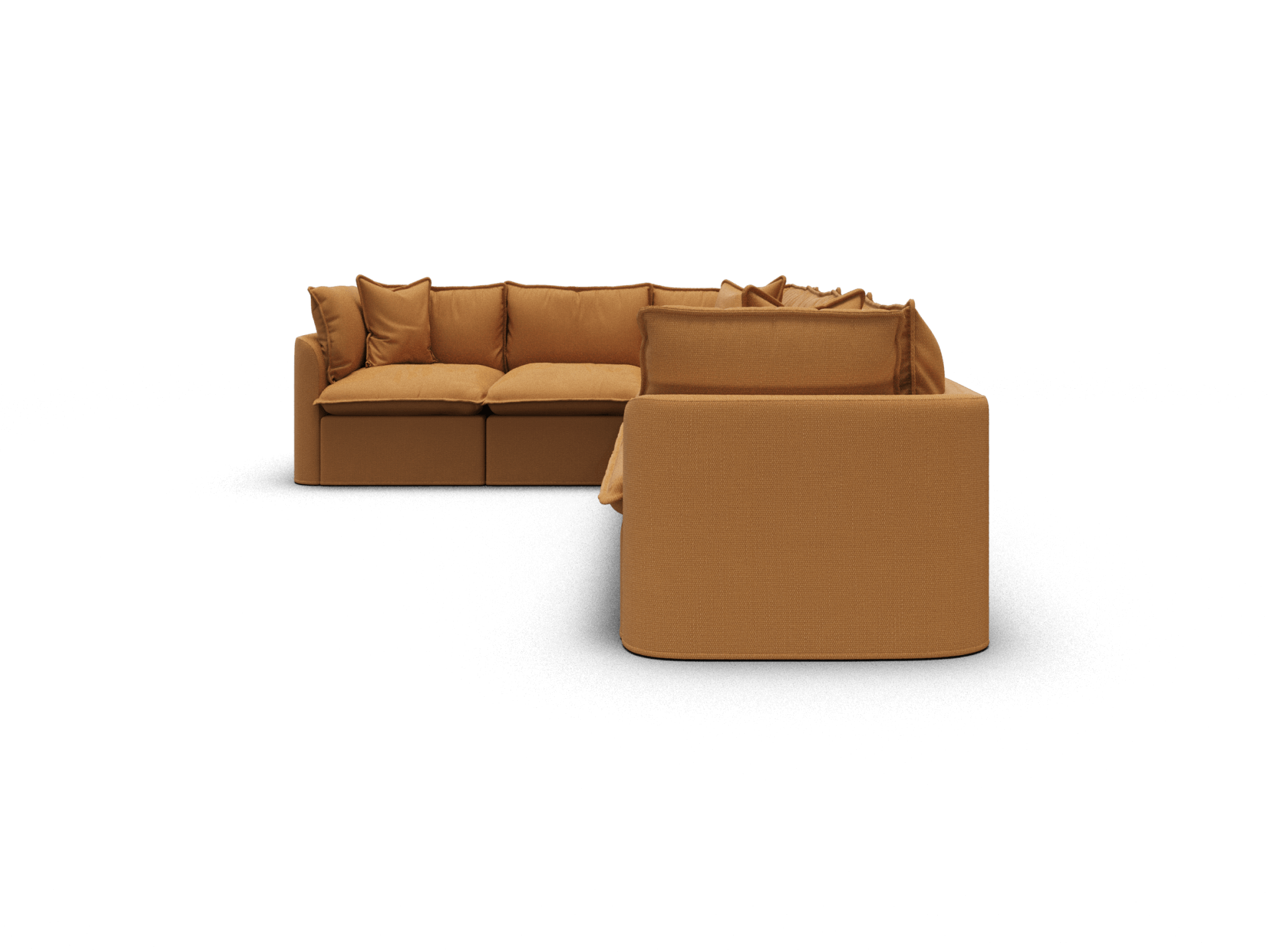 Koala Tamarama 6-section L-shape sectional in Bronzed Aussie, regular, studio shot on white
