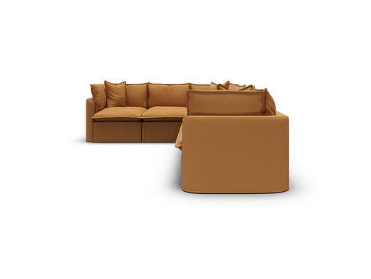 Koala Tamarama 6-section L-shape sectional in Bronzed Aussie, regular, studio shot on white