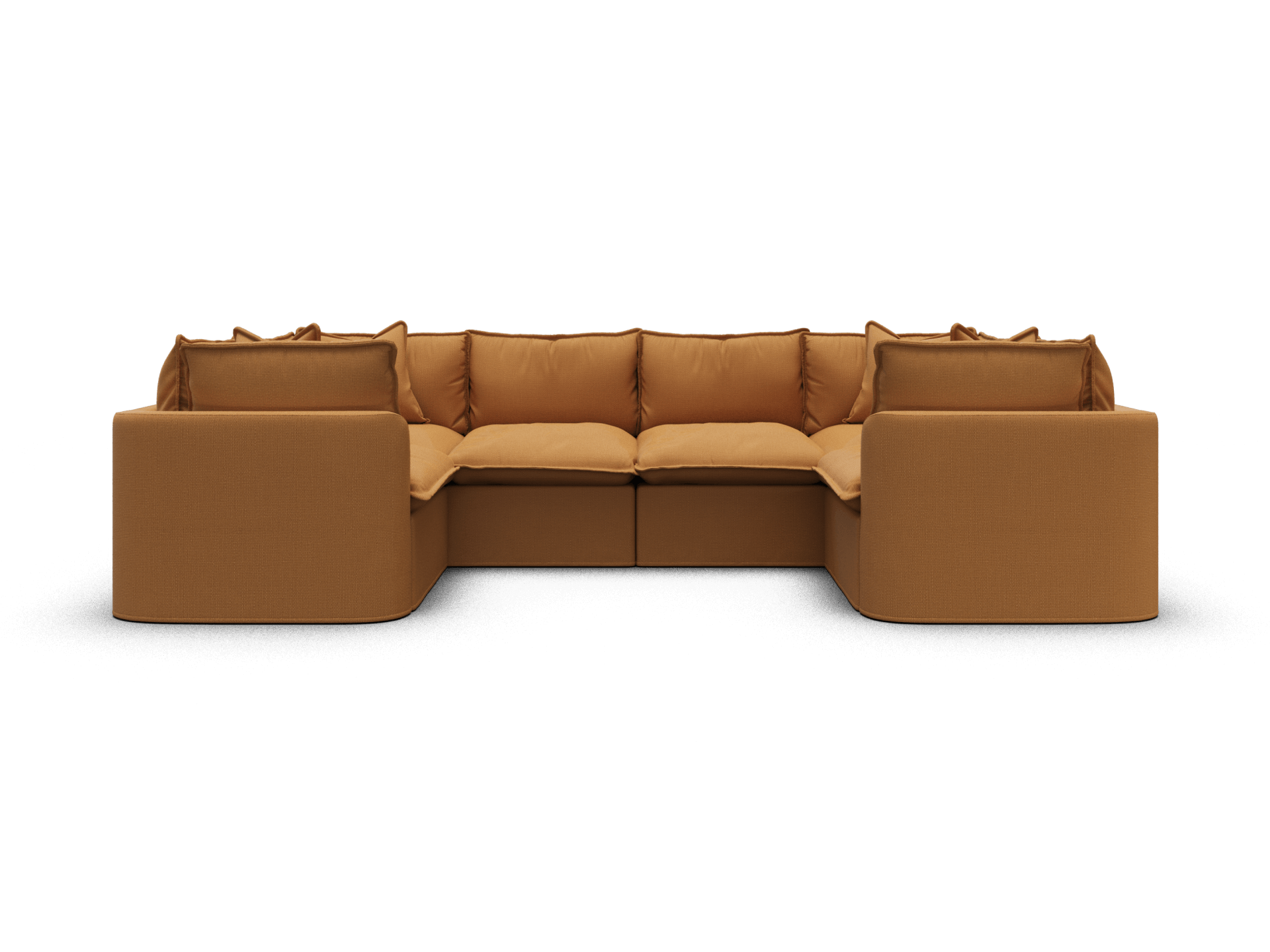 Koala Tamarama 6-section U-shape sectional in Bronzed Aussie, regular, studio shot on white
