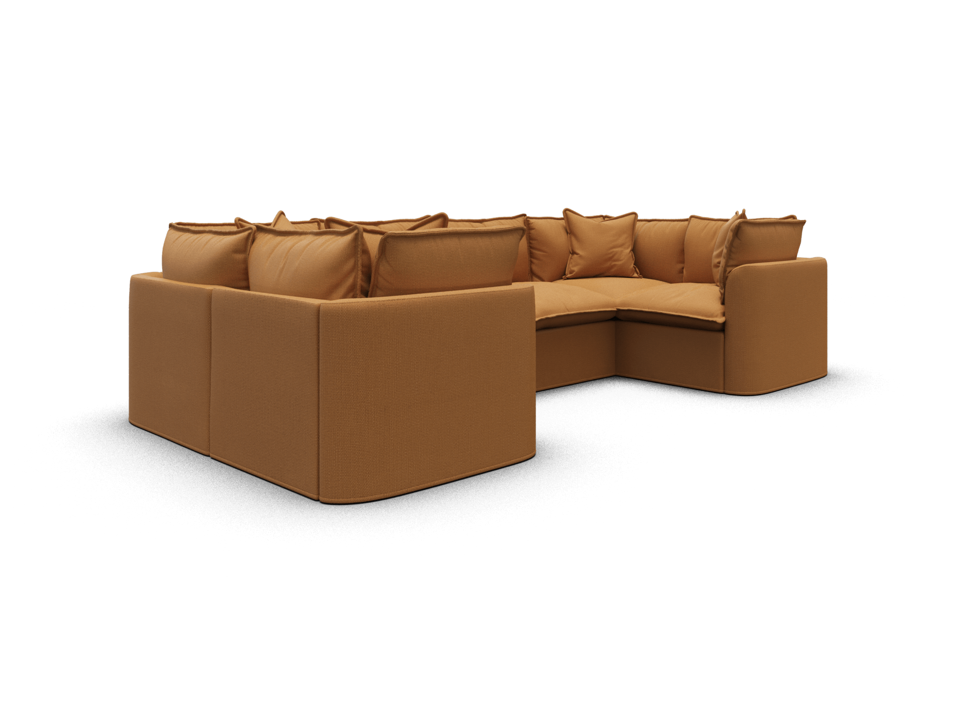 Koala Tamarama 6-section U-shape sectional in Bronzed Aussie, regular, studio shot on white