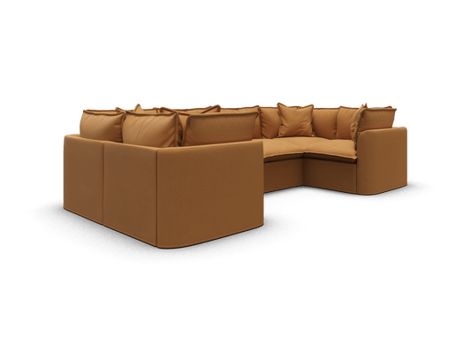 Koala Tamarama 6-section U-shape sectional in Bronzed Aussie, regular, studio shot on white