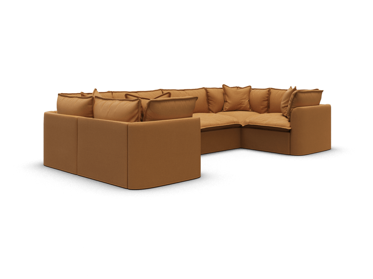 Koala Tamarama 6-section U-shape sectional in Bronzed Aussie, extra-wide, studio shot on white