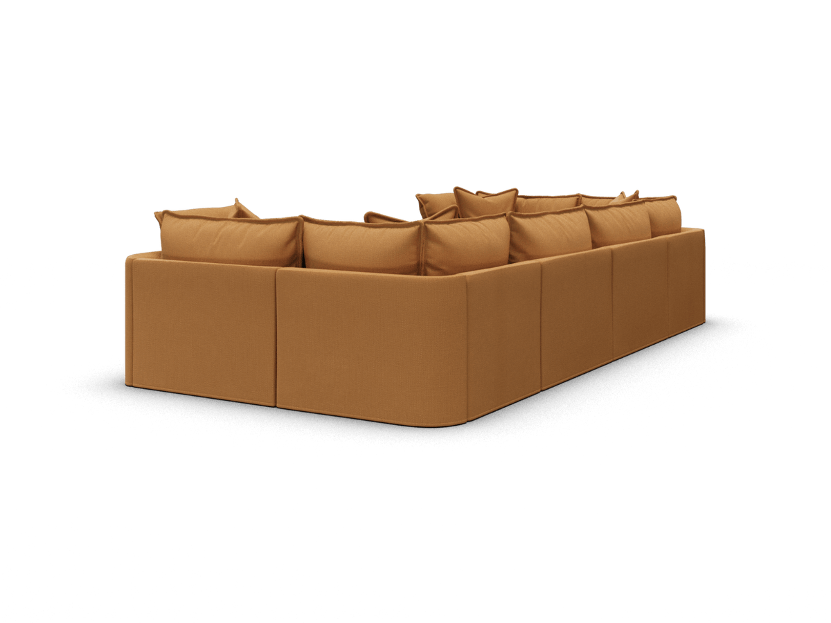 Koala Tamarama 6-section U-shape sectional in Bronzed Aussie, extra-wide, studio shot on white