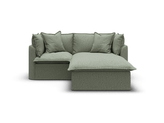 Koala Tamarama 2-section modular sofa with chaise in Frosty Grass, regular, studio shot on white