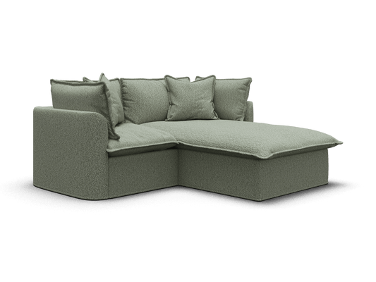 Koala Tamarama 2-section modular sofa with chaise in Frosty Grass, regular, studio shot on white