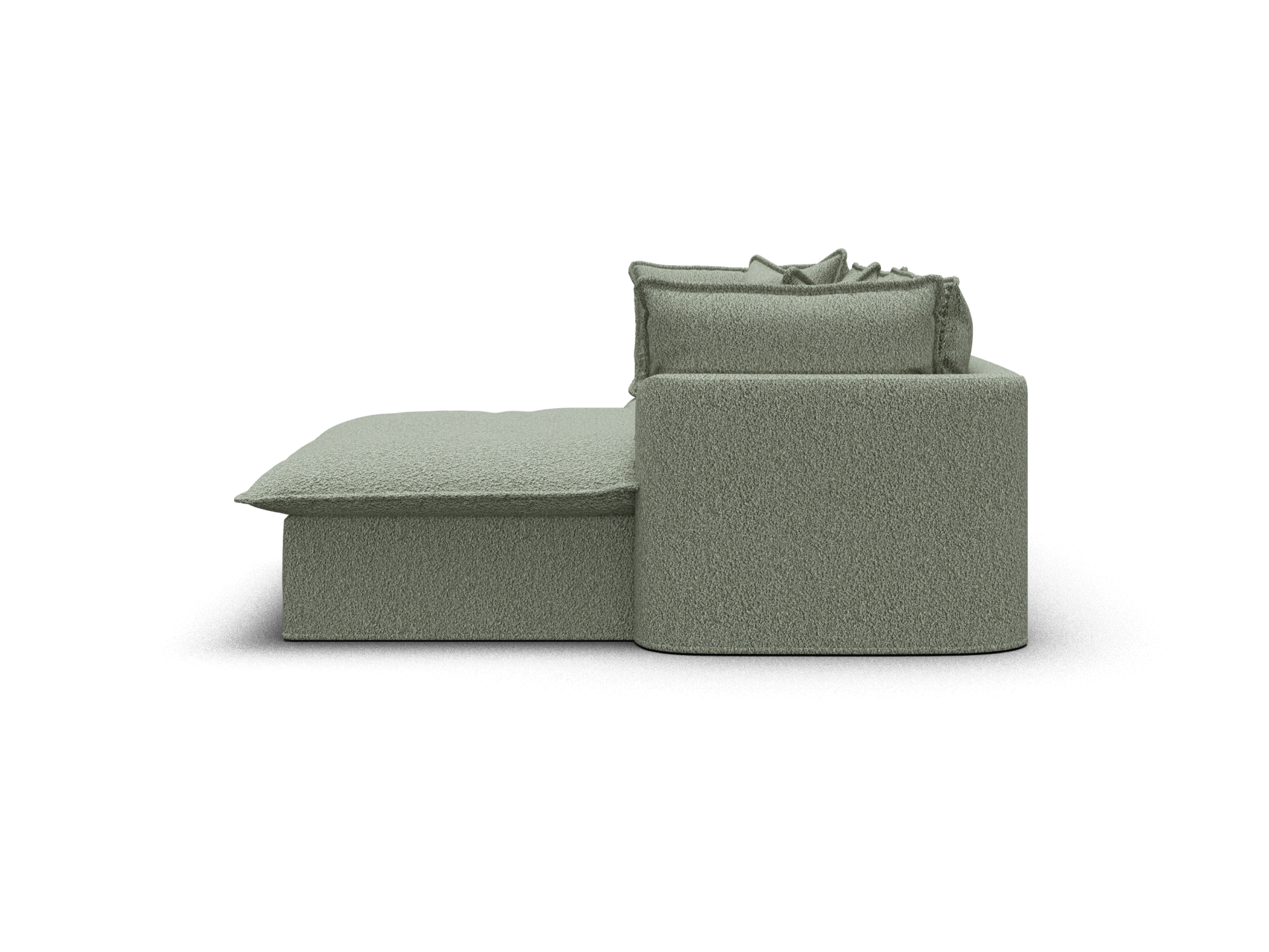 Koala Tamarama 2-section modular sofa with chaise in Frosty Grass, regular, studio shot on white