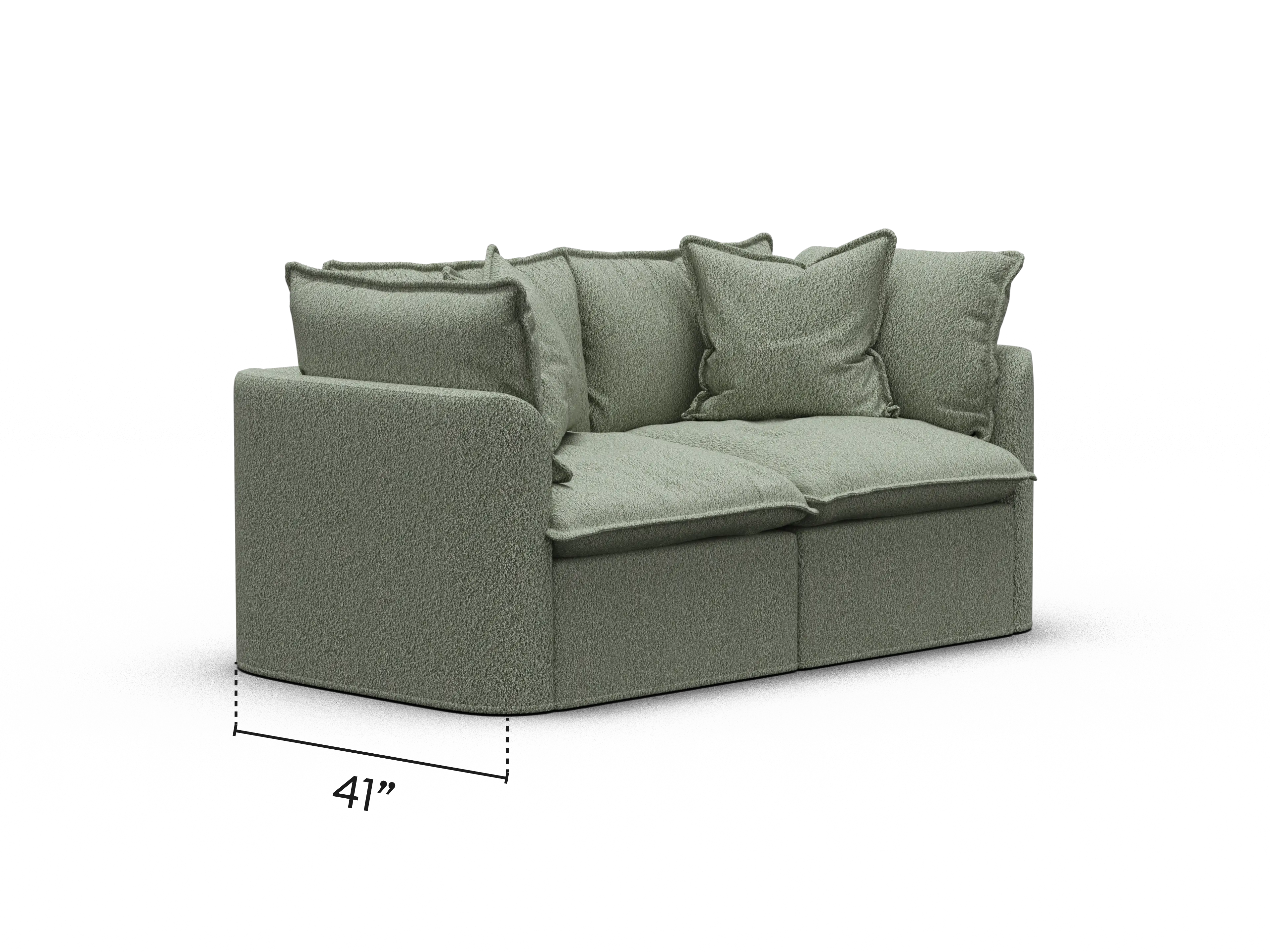 Tamarama Modular Sofa - Frosty Grass (Luxe) / 2 Sections / Regular