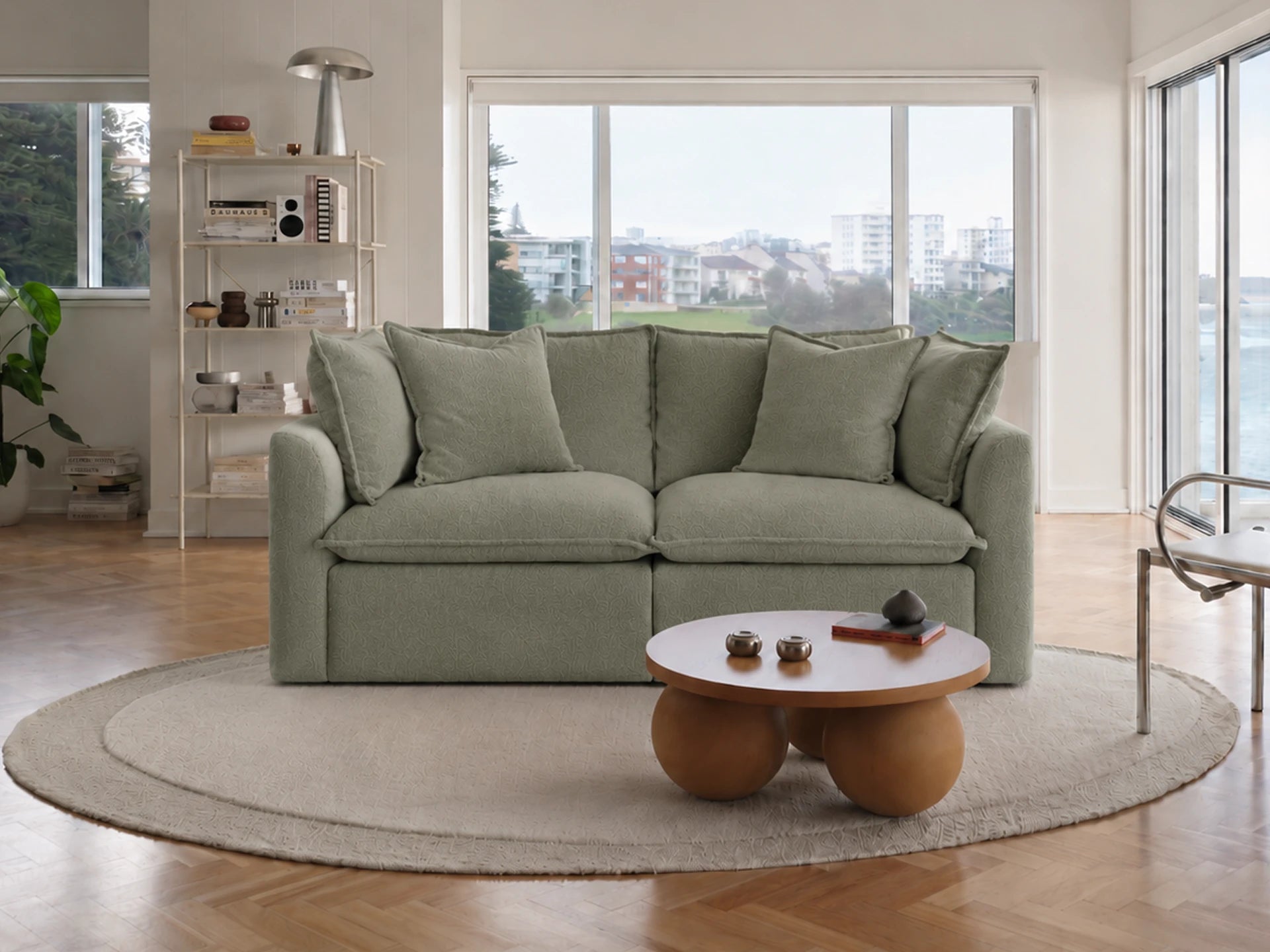 Tamarama Modular Sofa - Frosty Grass (Luxe) / 2 Sections / Regular