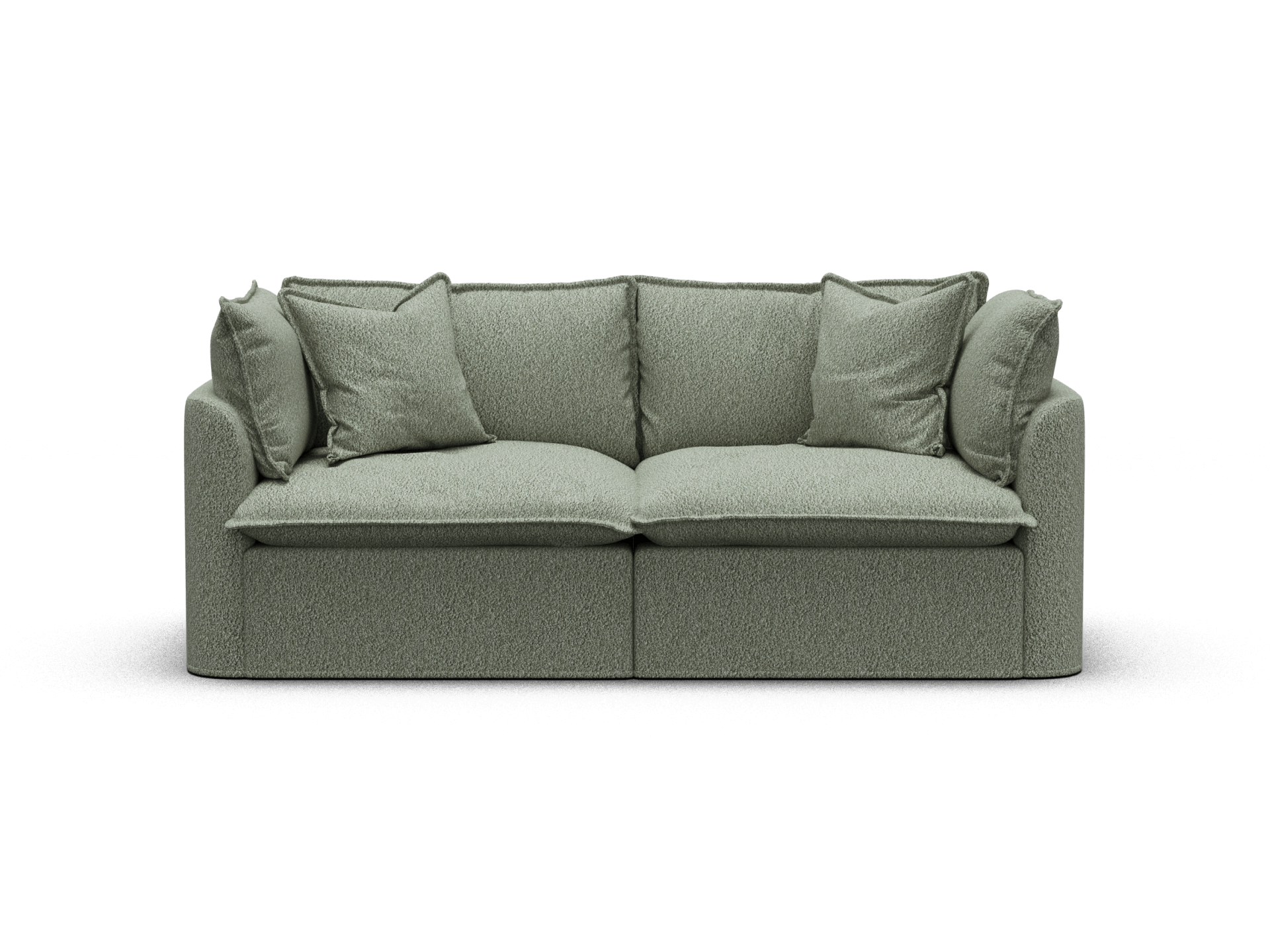 Koala Tamarama 2-section modular sofa in Frosty Grass, extra-wide, studio shot on white