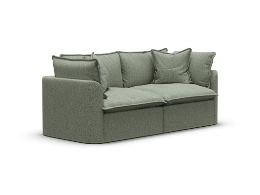 Koala Tamarama 2-section modular sofa in Frosty Grass, extra-wide, studio shot on white