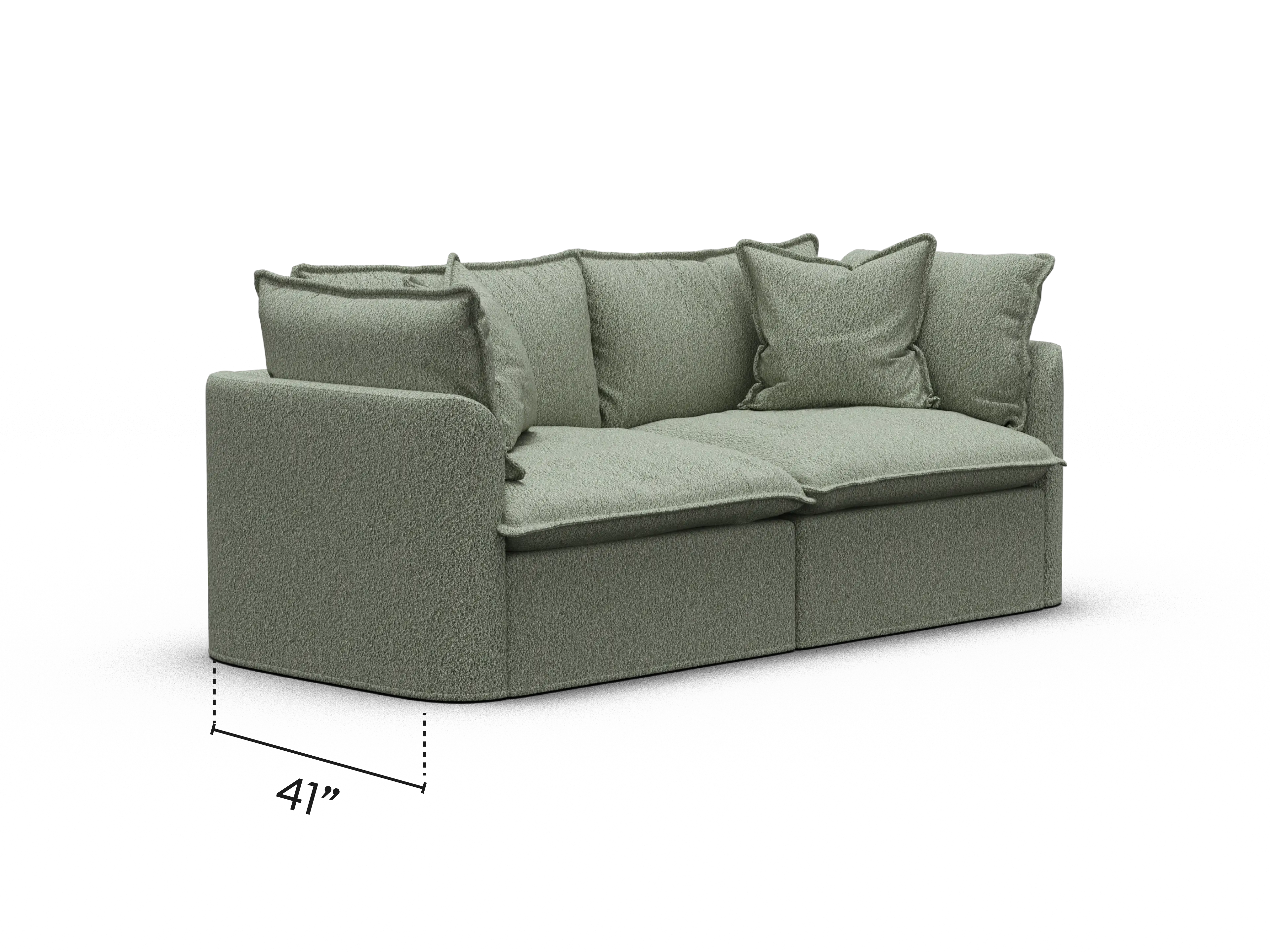 Tamarama Modular Sofa - Extra Wide / 2 Sections / Frosty Grass (Luxe)