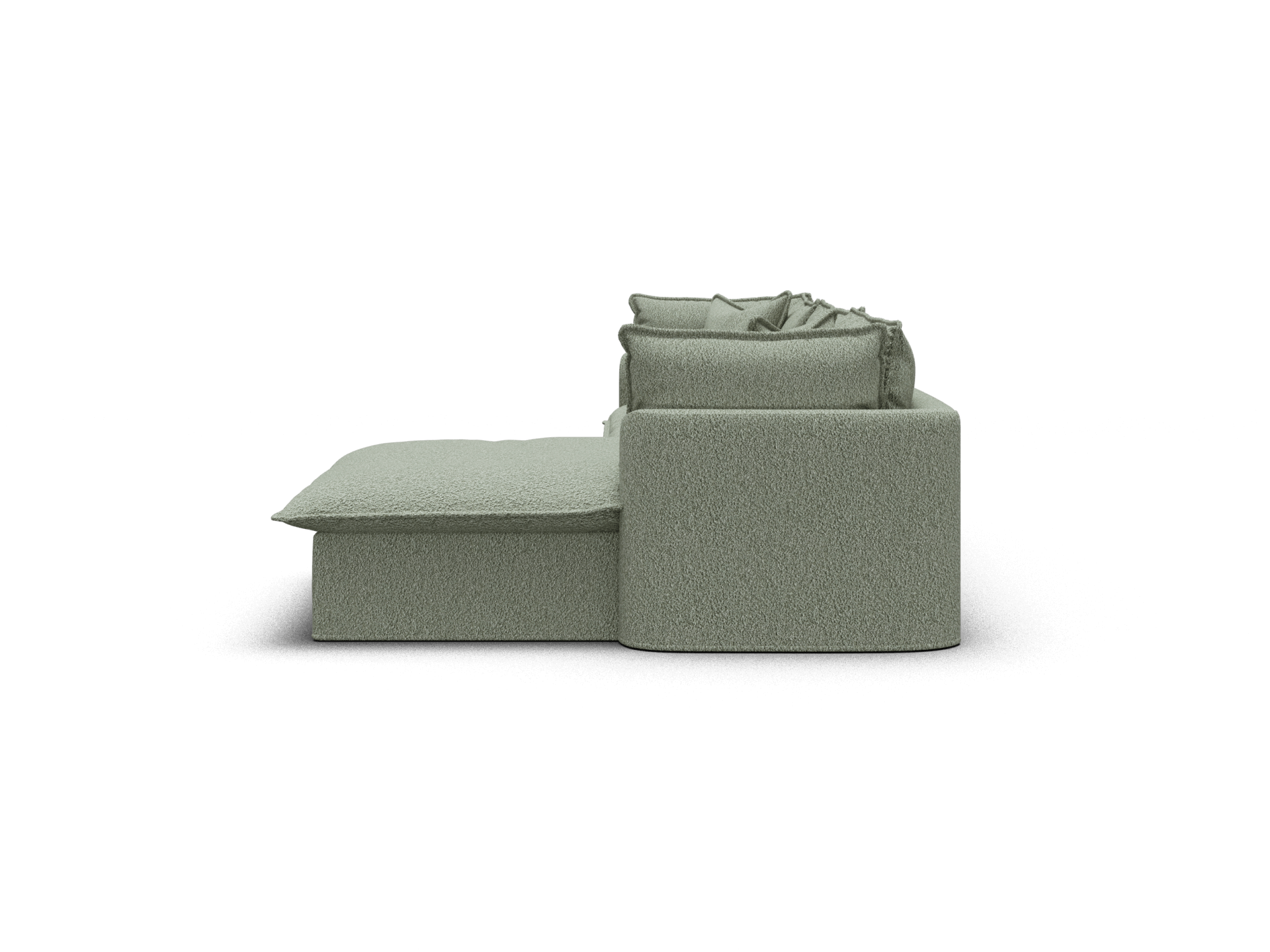 Koala Tamarama 3-section modular sofa with chaise in Frosty Grass, regular, studio shot on white