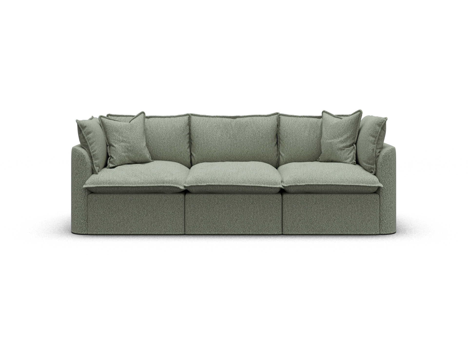 Koala Tamarama 3-section modular sofa in Frosty Grass, regular, studio shot on white