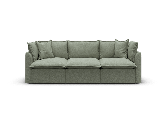 Koala Tamarama 3-section modular sofa in Frosty Grass, regular, studio shot on white