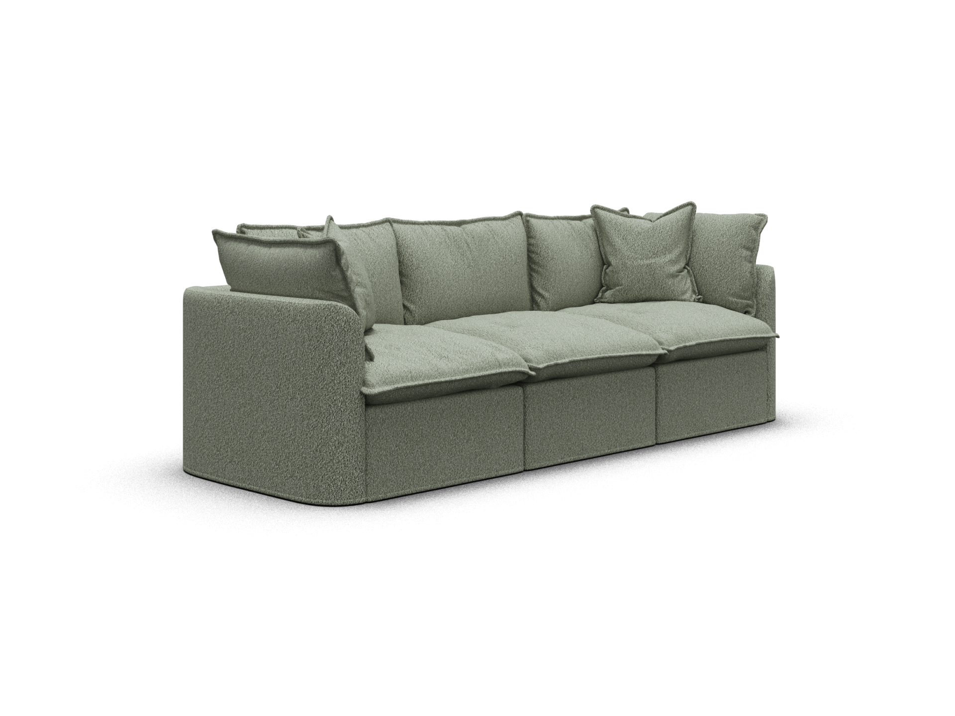 Koala Tamarama 3-section modular sofa in Frosty Grass, regular, studio shot on white