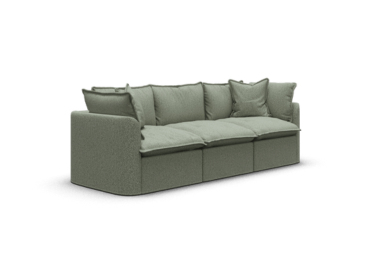 Koala Tamarama 3-section modular sofa in Frosty Grass, regular, studio shot on white