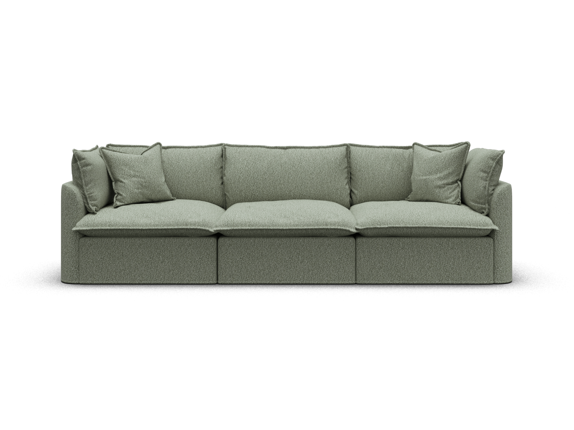 Koala Tamarama 3-section modular sofa in Frosty Grass, extra-wide, studio shot on white