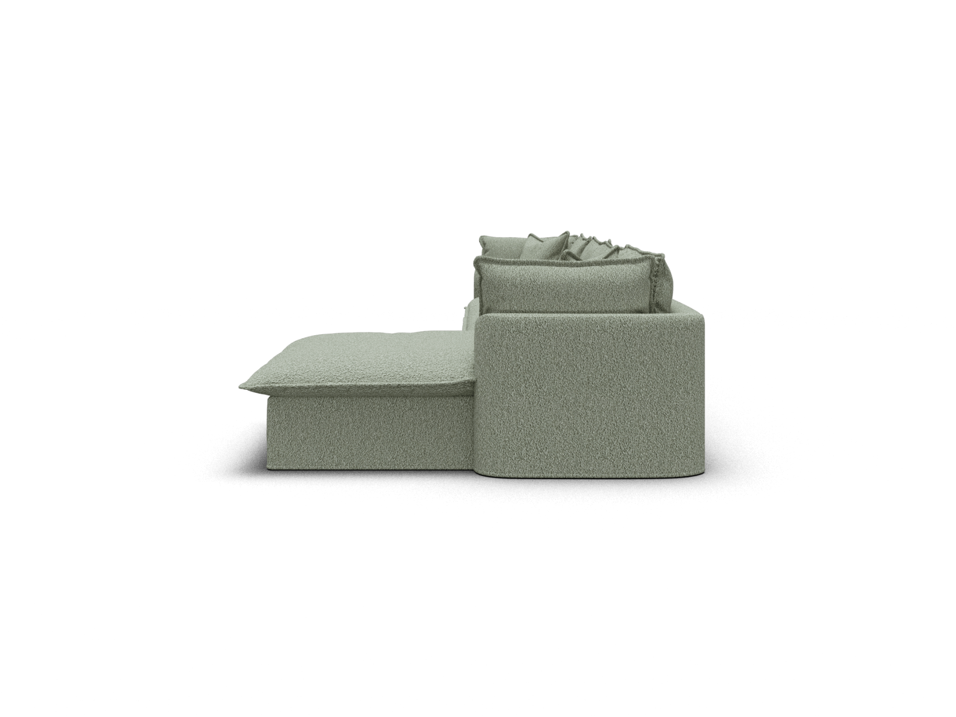 Koala Tamarama 4-section modular sofa with chaise in Frosty Grass, regular, studio shot on white